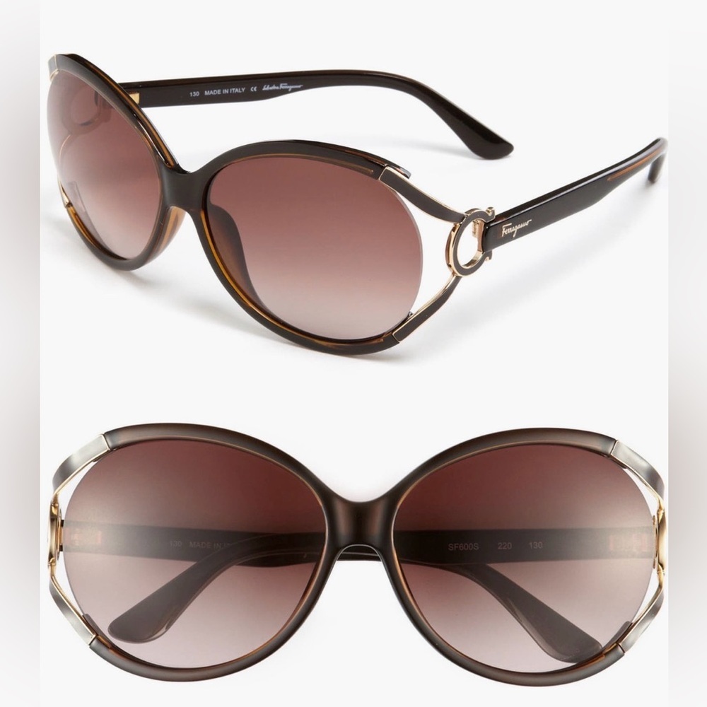 BRAND NEW Ferragamo Oval Oversize Classic Sunglasses